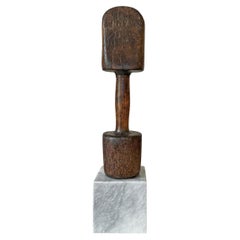 19th Century French Chef's Pounder on Marble Plinth