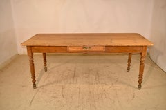 19th Century French Cherry and Pine Farm Table