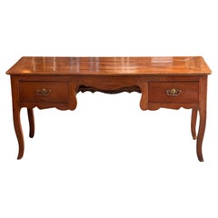 19th Century French Cherry Desk With Cabriole Legs