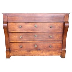 19th Century French Cherry Empire Chest of Drawers / Commode