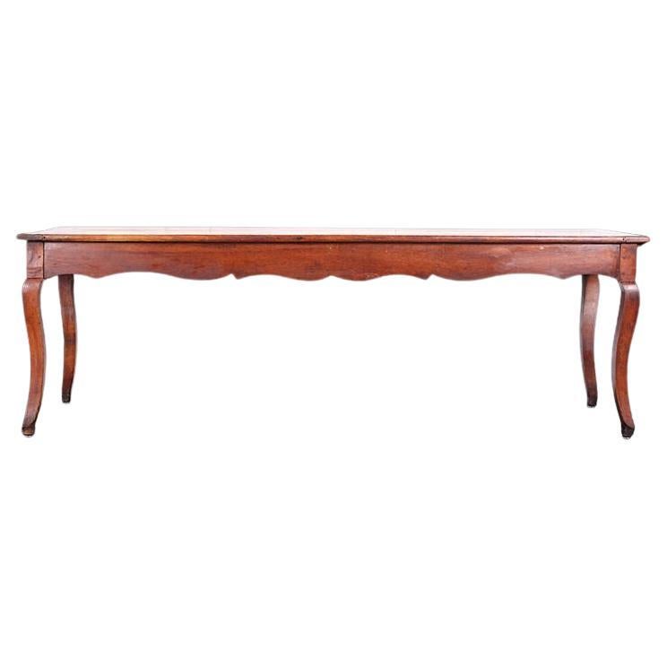 19th Century French Cherry Farm Table Dining Table For Sale
