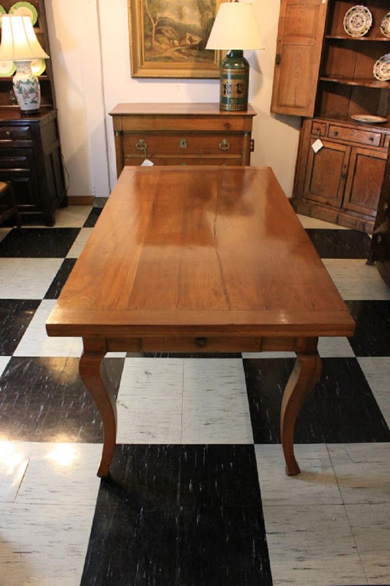 French Provincial 19th Century French Cherry Farm Table For Sale