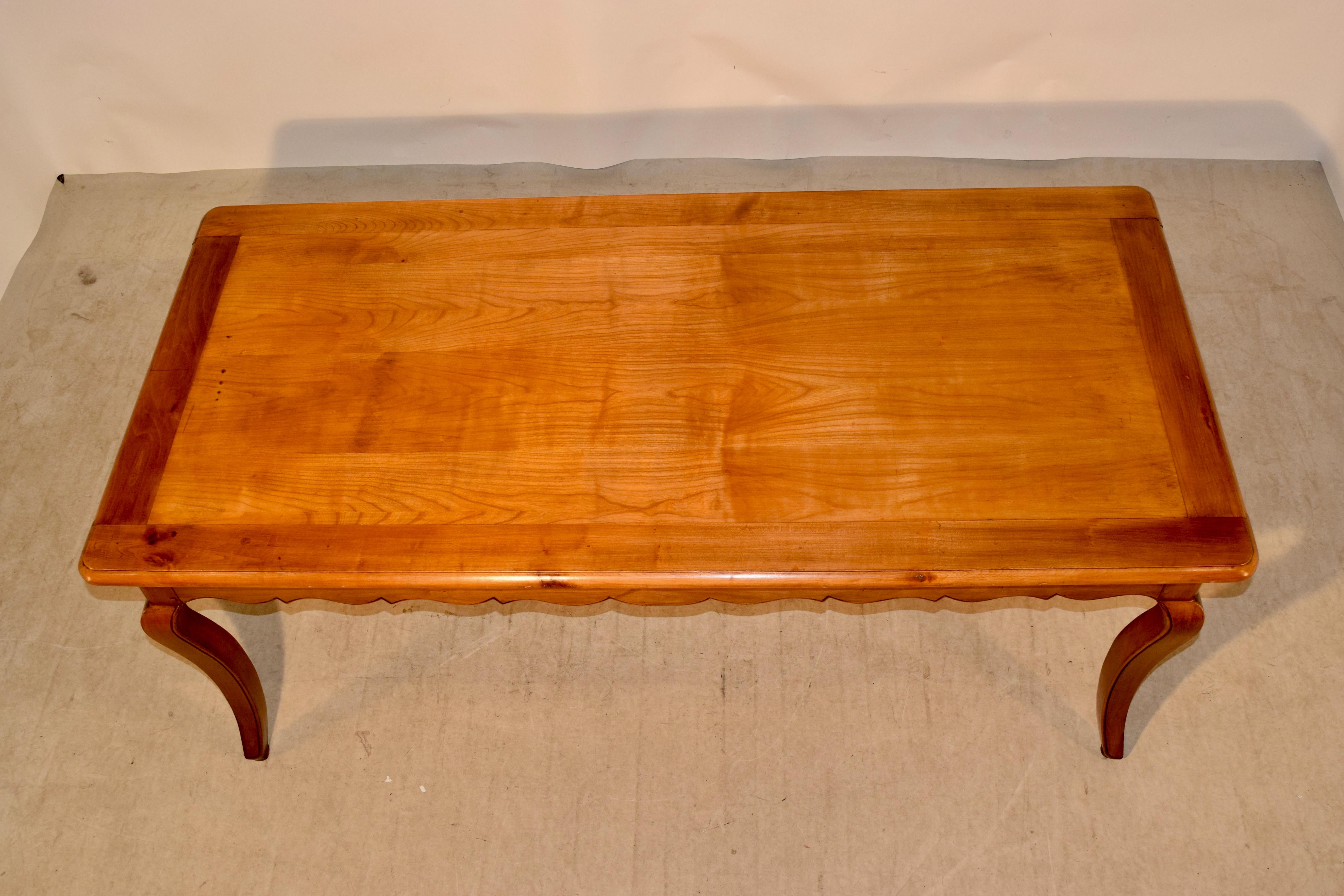 19th Century French Cherry Farm Table In Good Condition In High Point, NC