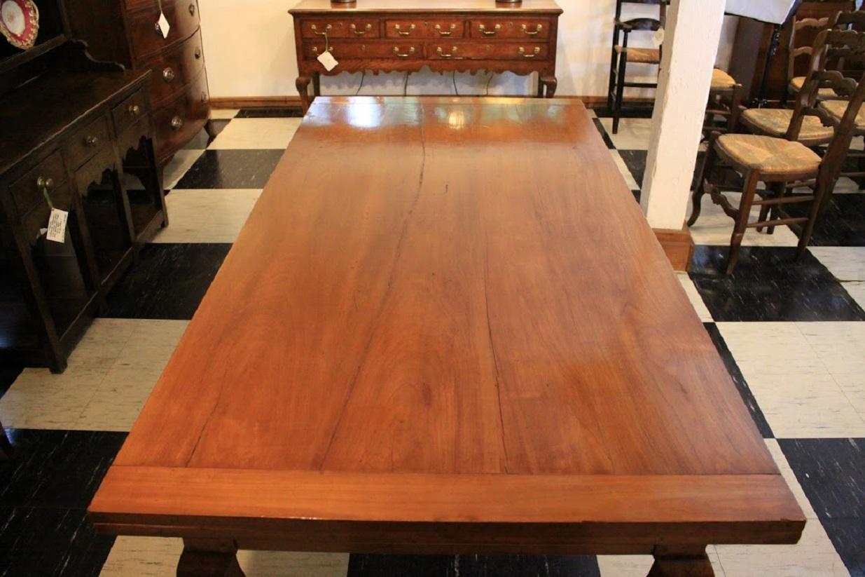 19th Century French Cherry Farm Table For Sale 1