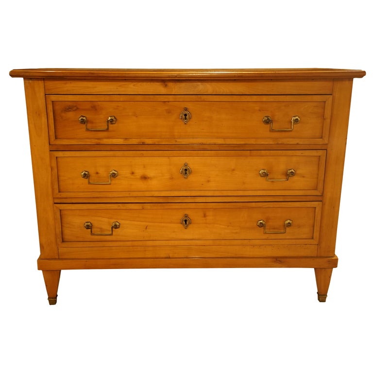 19th Century French Cherry Wood Chest Of Drawers For Sale At 1stdibs