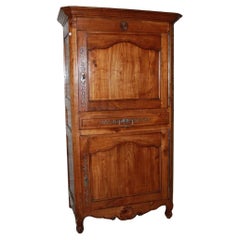 Antique 19th-Century French Cherry Wood Cupboard with 1 Drawer and 2 Doors
