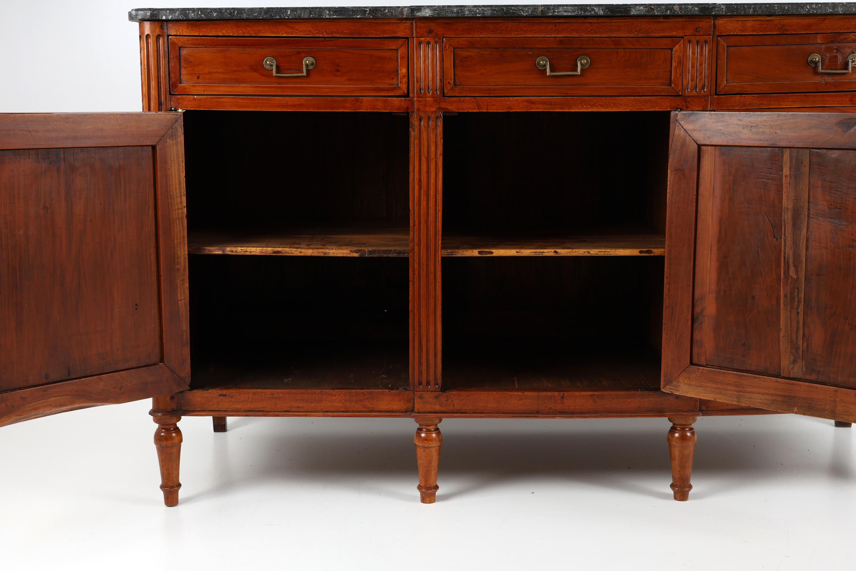 19th Century French Cherrywood Sideboard with Marble on top 4