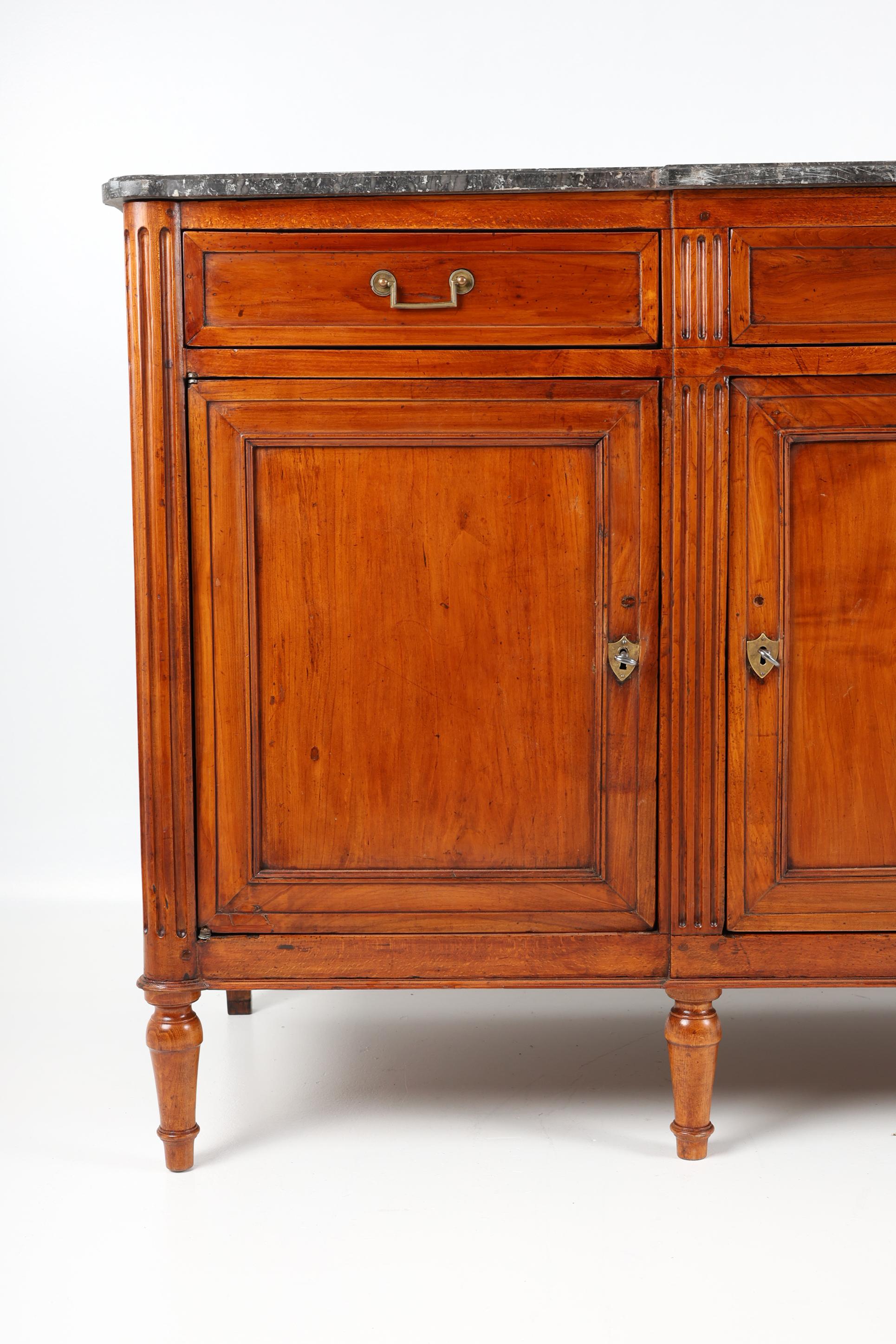 19th Century French Cherrywood Sideboard with Marble on top 12