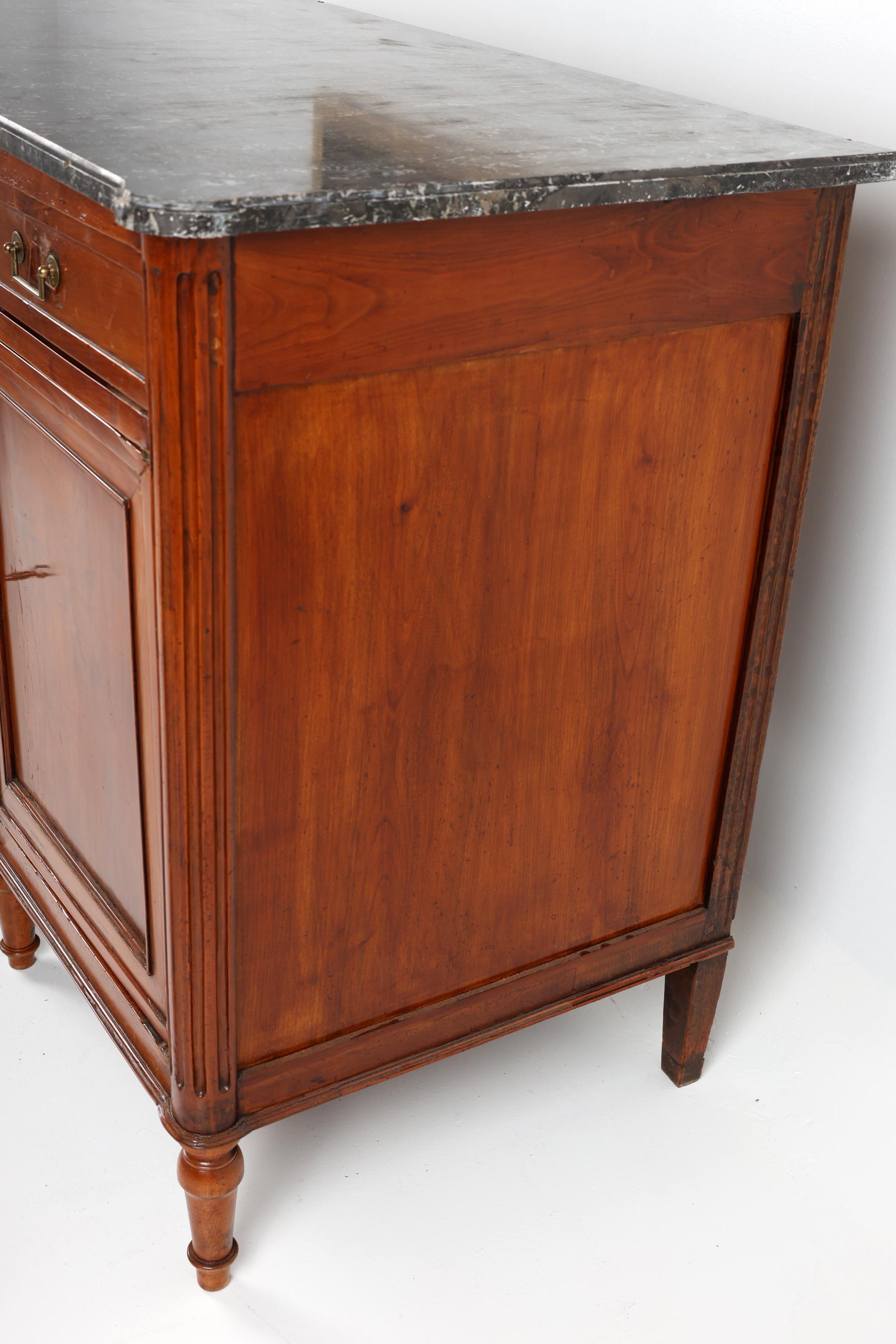 Early 19th Century 19th Century French Cherrywood Sideboard with Marble on top