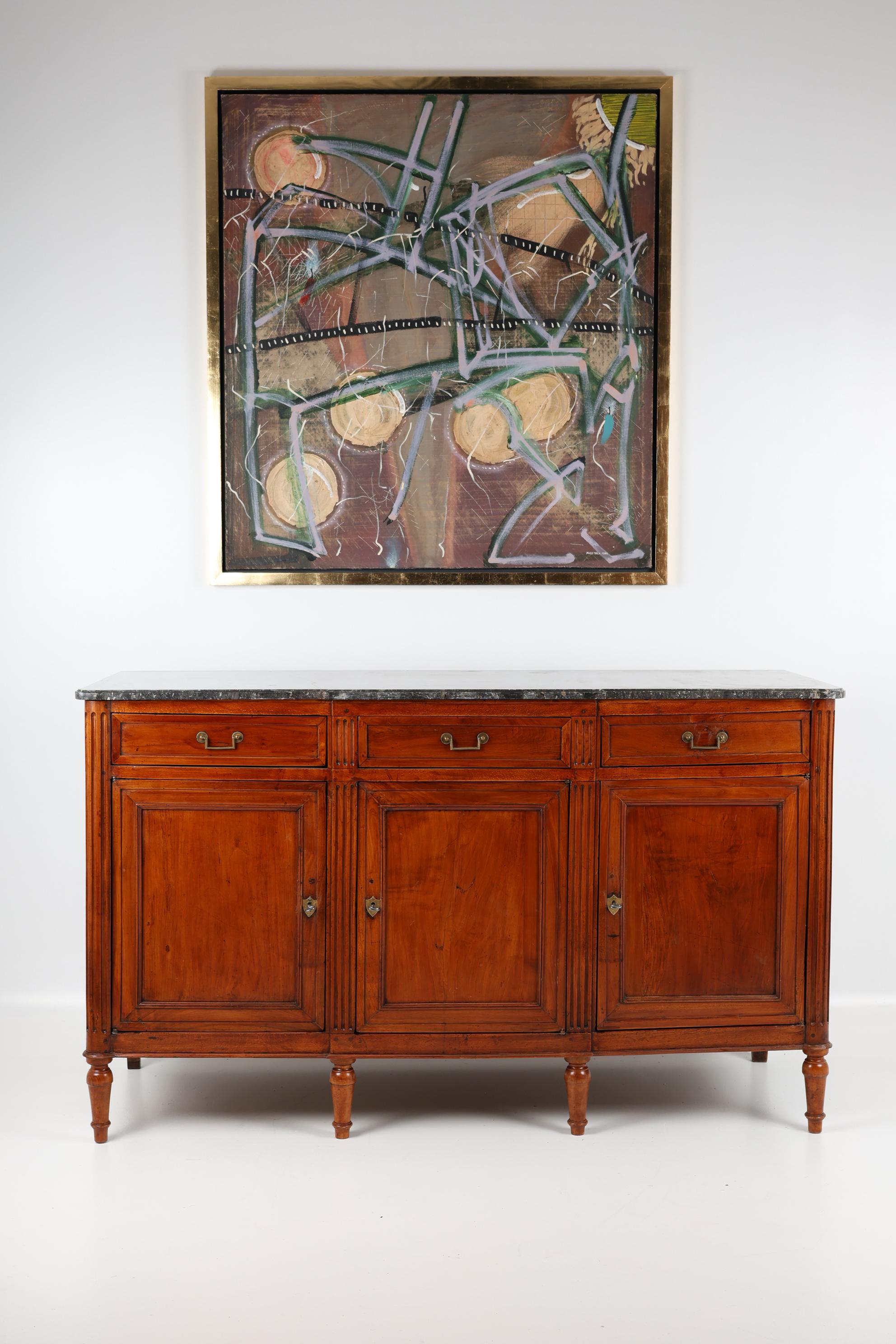 19th Century French Cherrywood Sideboard with Marble on top 3