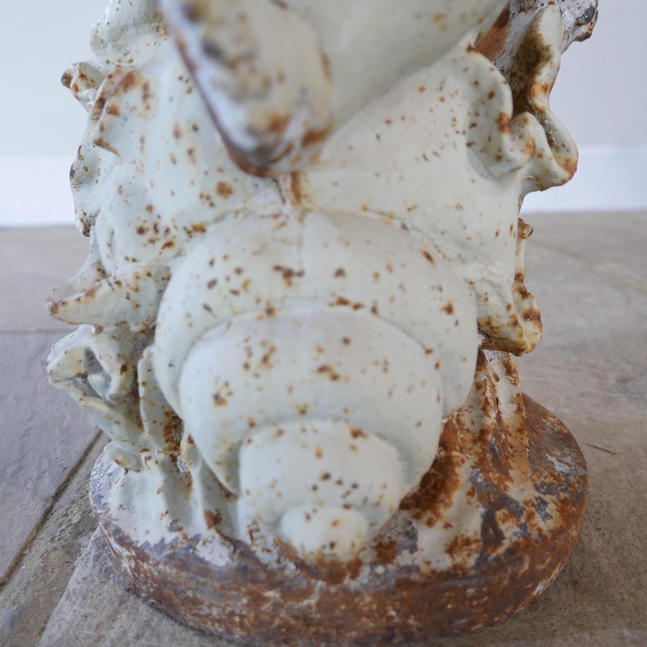 19th Century French Cherub Angel Garden Cast Iron Statue In Good Condition In London, GB