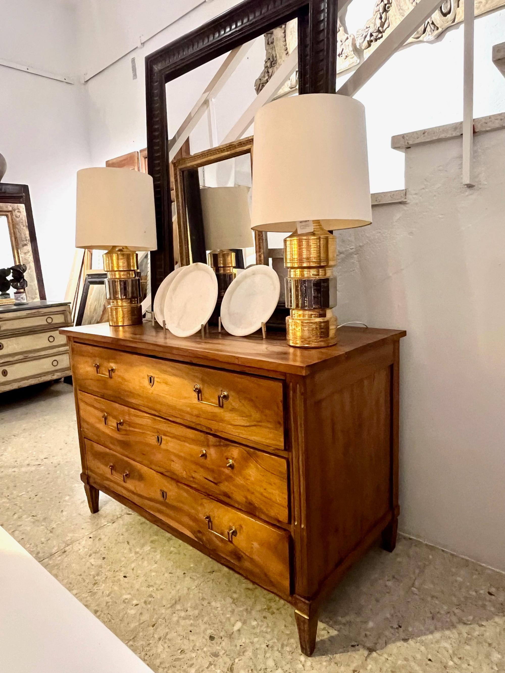 19th Century French Chest of Drawers Commode Directoire Walnut Wood For Sale 9