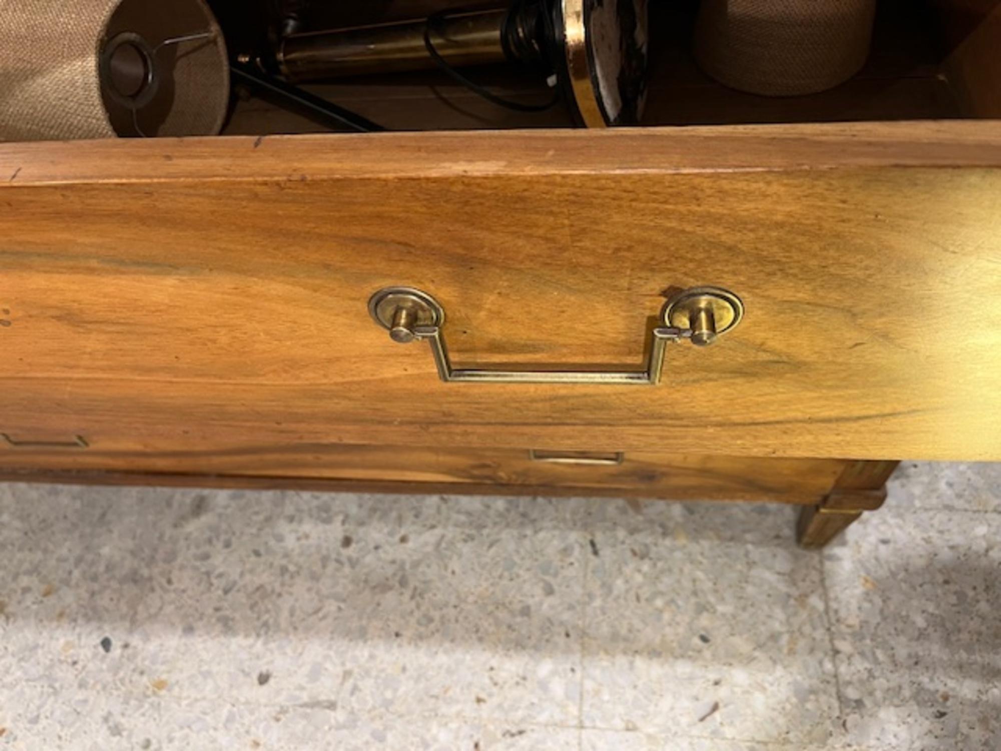 Hand-Carved 19th Century French Chest of Drawers Commode Directoire Walnut Wood For Sale