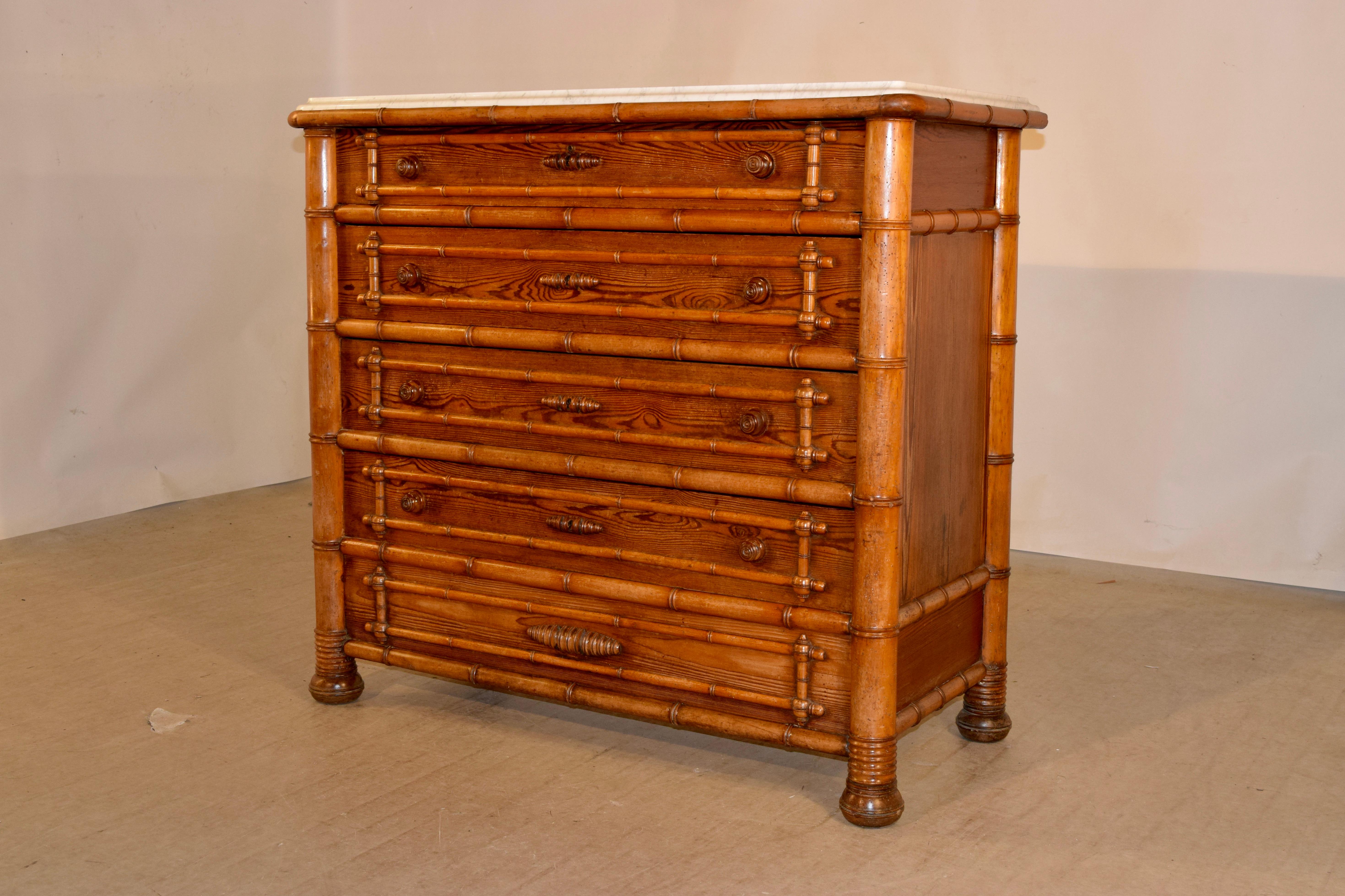Art Nouveau 19th Century French Chest of Drawers