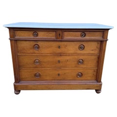19th Century French Chest W/White Marble Top