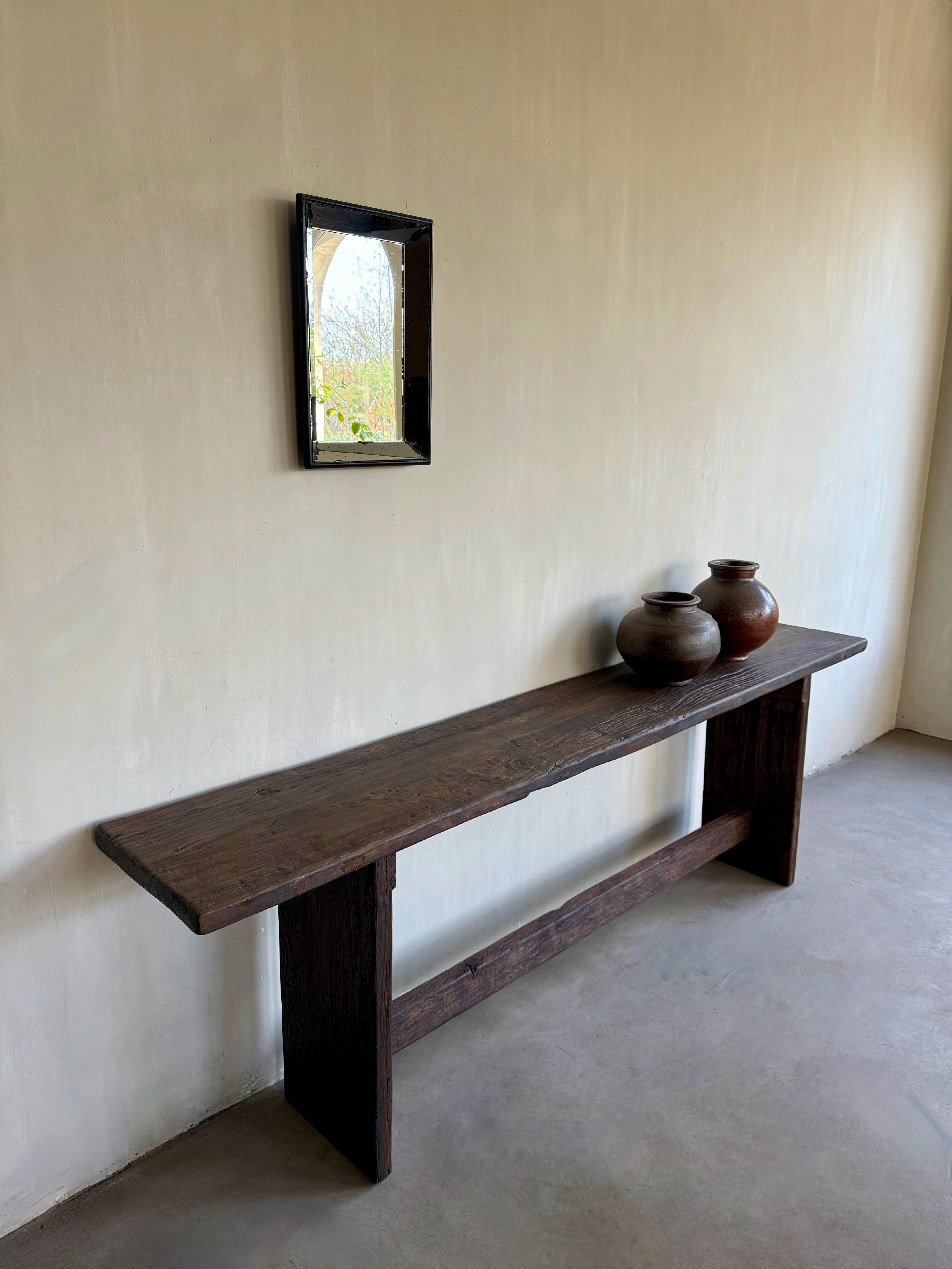 Fabulous late 19th-century French console table. Handmade by an artisan from the Alps.
Pure simplicity yet beautiful details.
Silky-smooth tabletop.
A beautiful console table that, thanks to its limited depth, can be placed in many places.
Very
