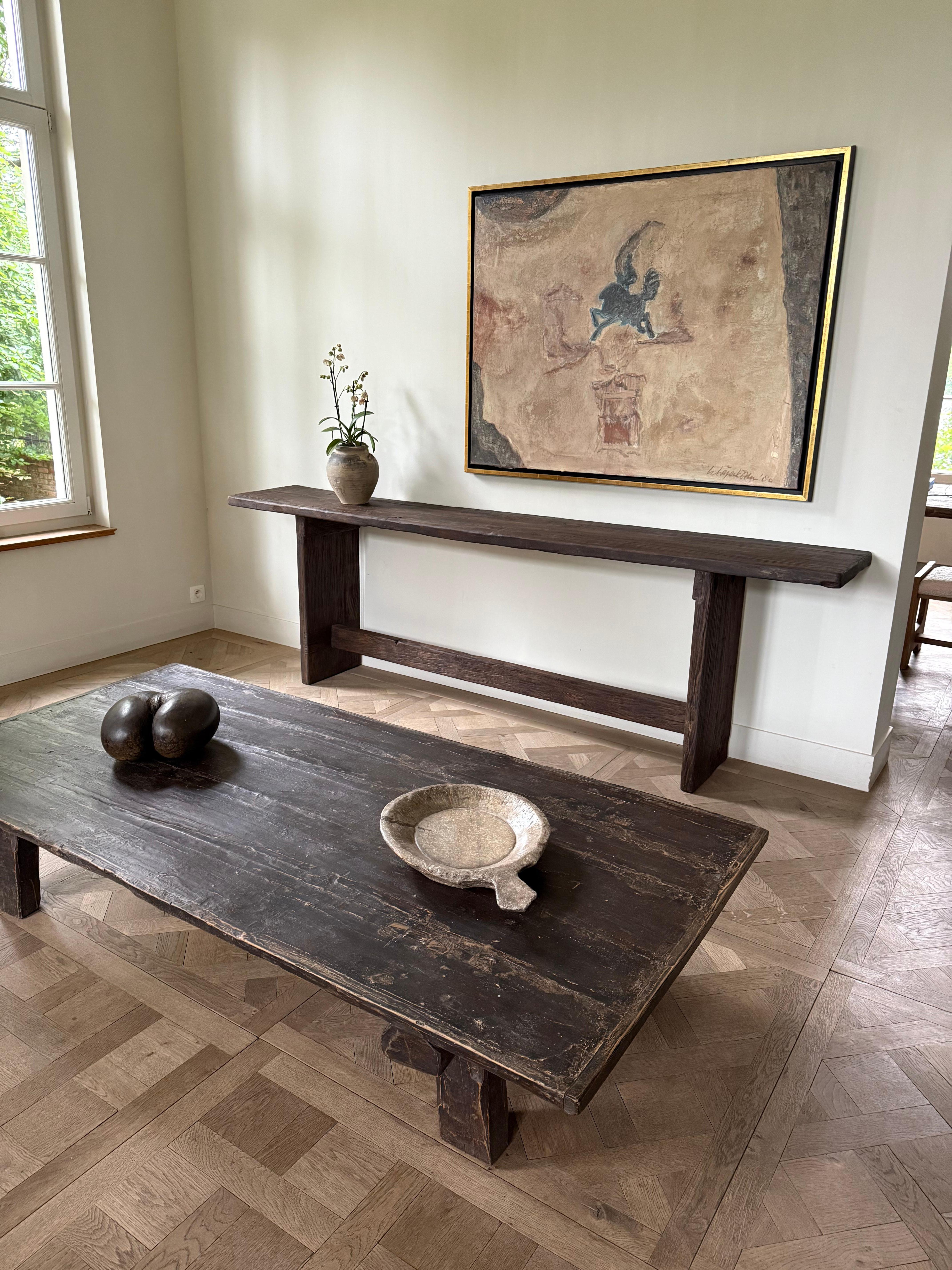 19th Century French Chestnut Console Table For Sale 5