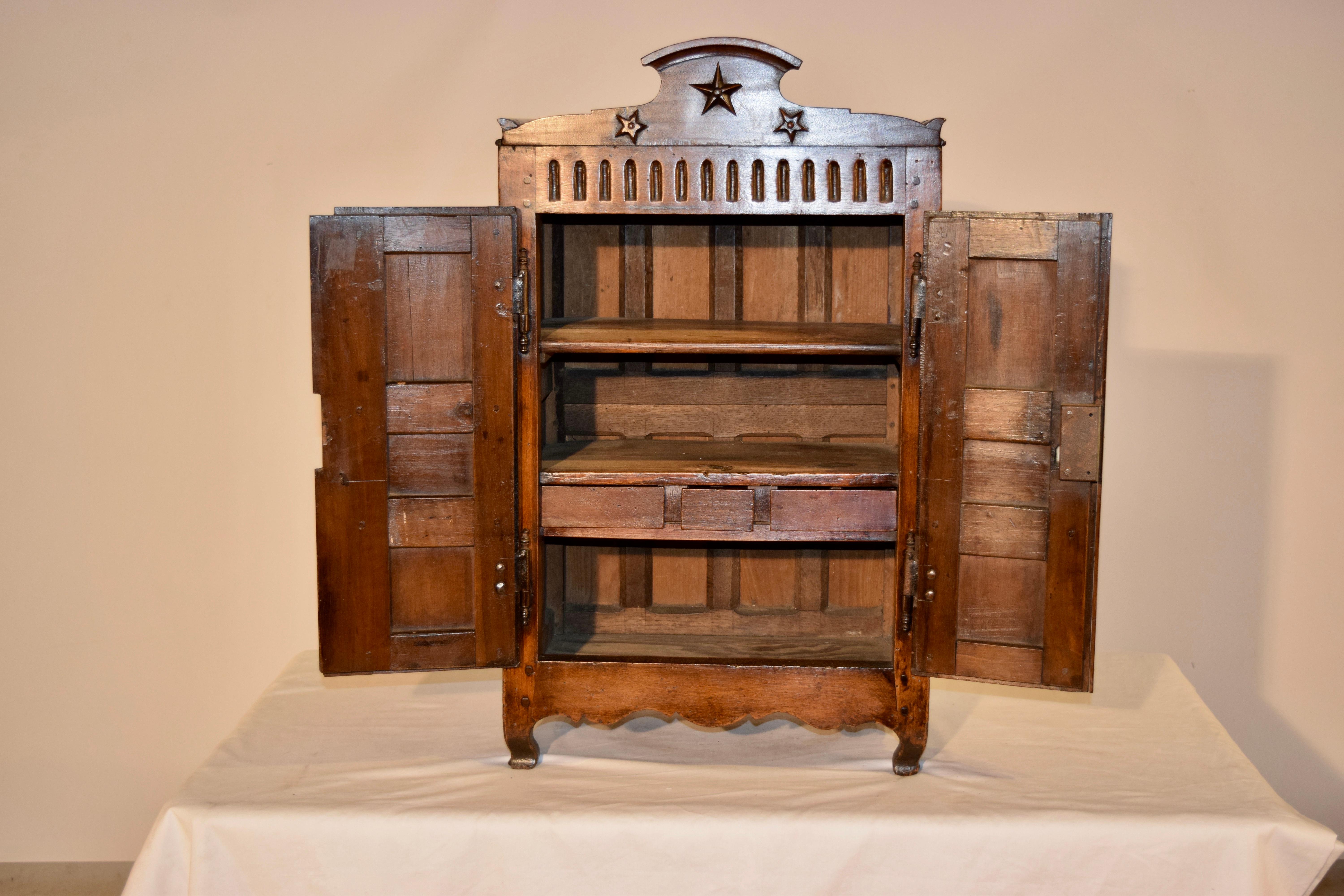 19th Century French Chestnut Diminutive Armoire In Good Condition For Sale In High Point, NC