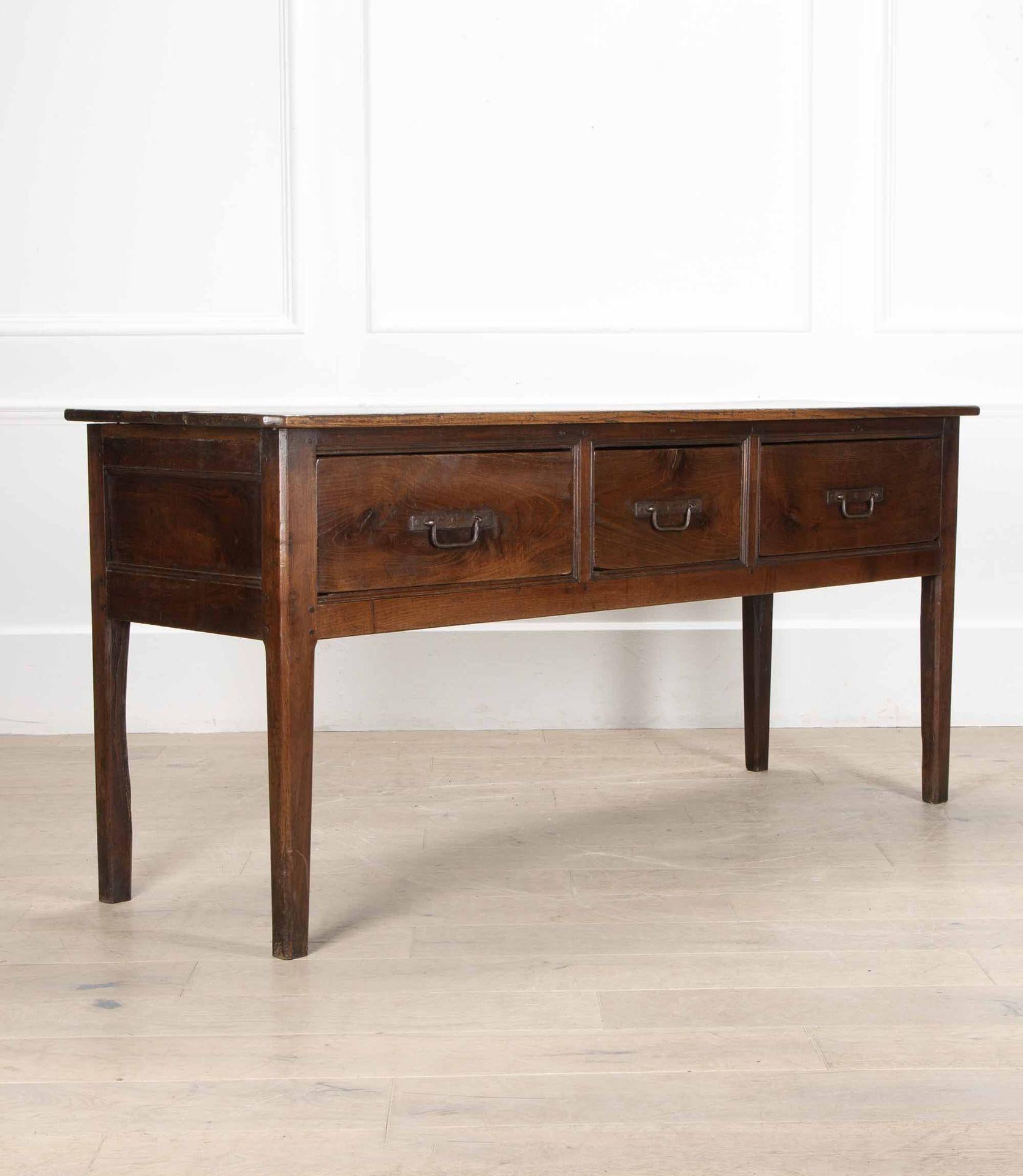 Country 19th Century French Chestnut Dresser Base For Sale