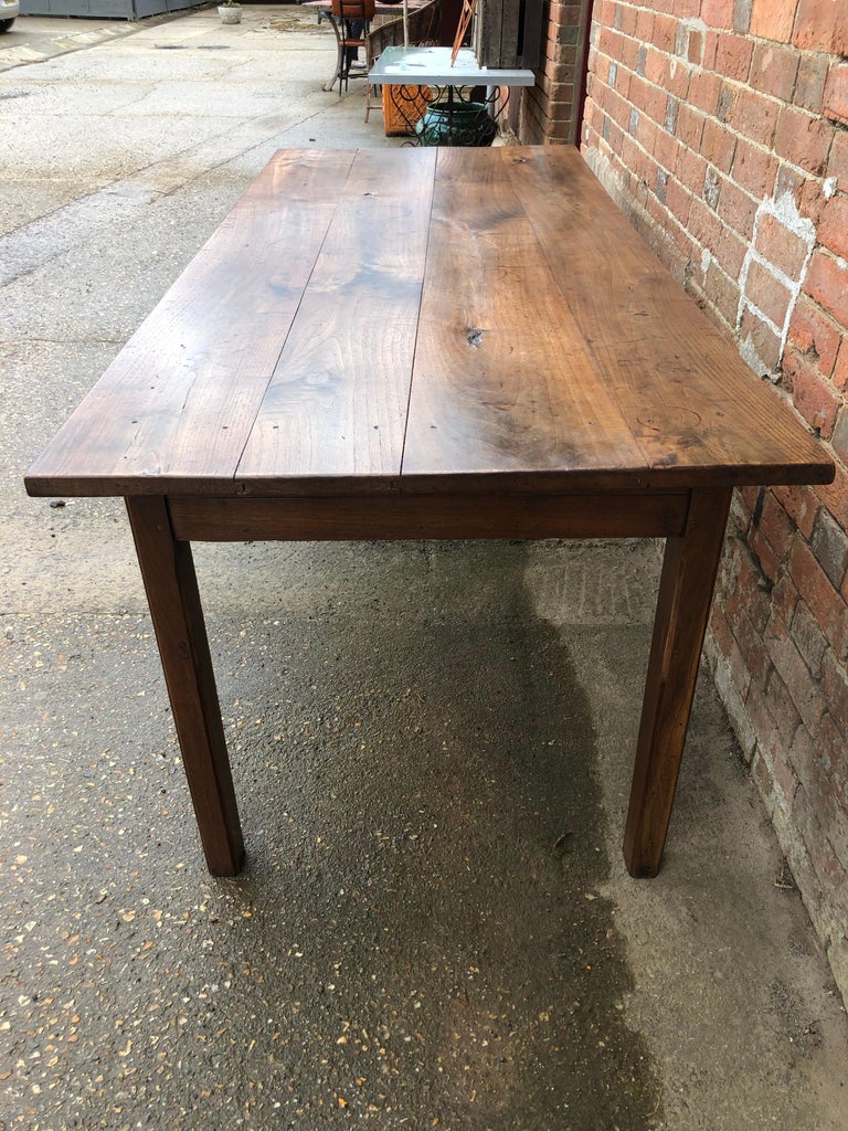 19th Century French Chestnut Farm Table at 1stDibs