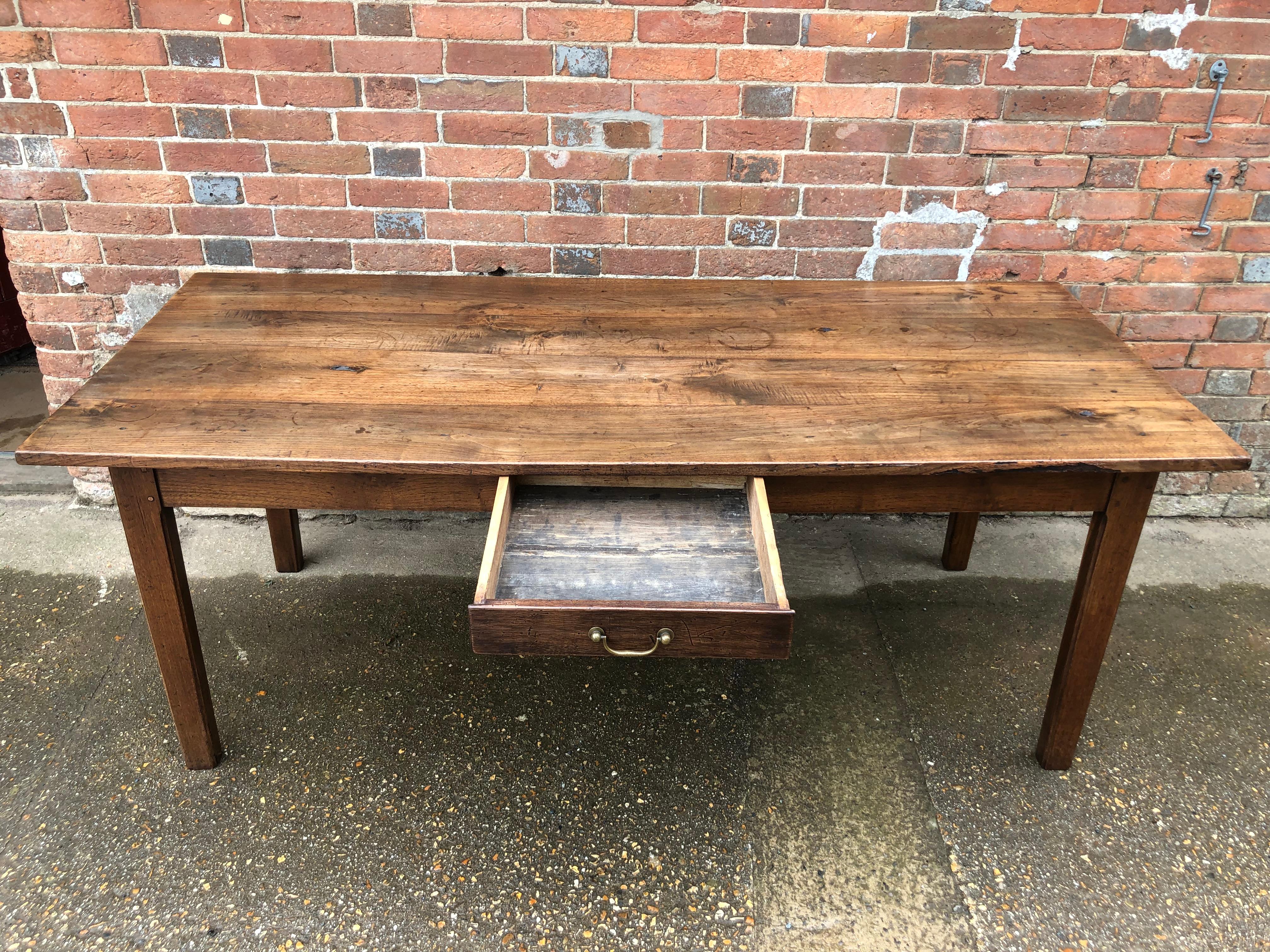 Late 19th Century 19th Century French Chestnut Farm Table