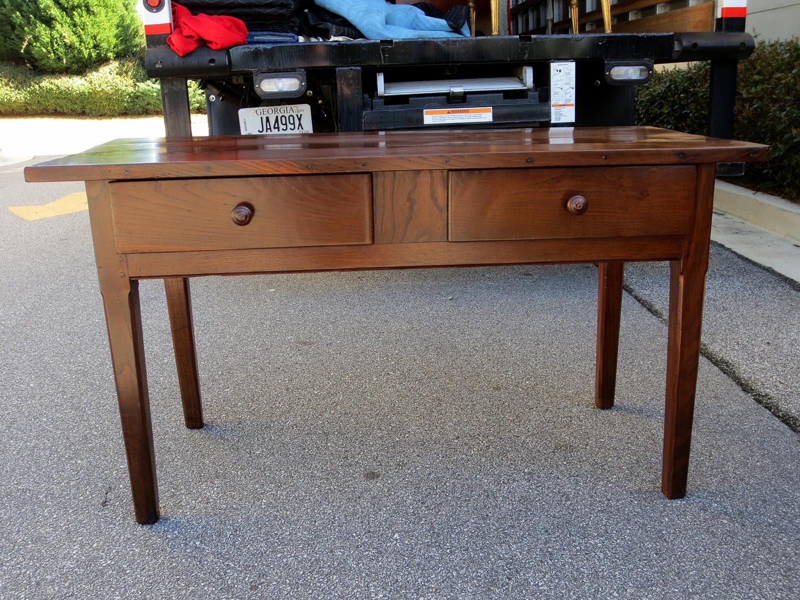 19th Century French Chestnut Server, Two Drawers In Good Condition For Sale In Atlanta, GA