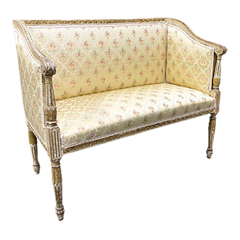 Louis XV French style settee with Embroidery