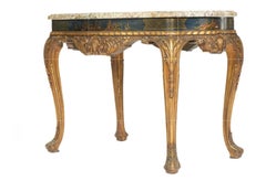 19th Century French Chinoiserie Center Table with Marble Top