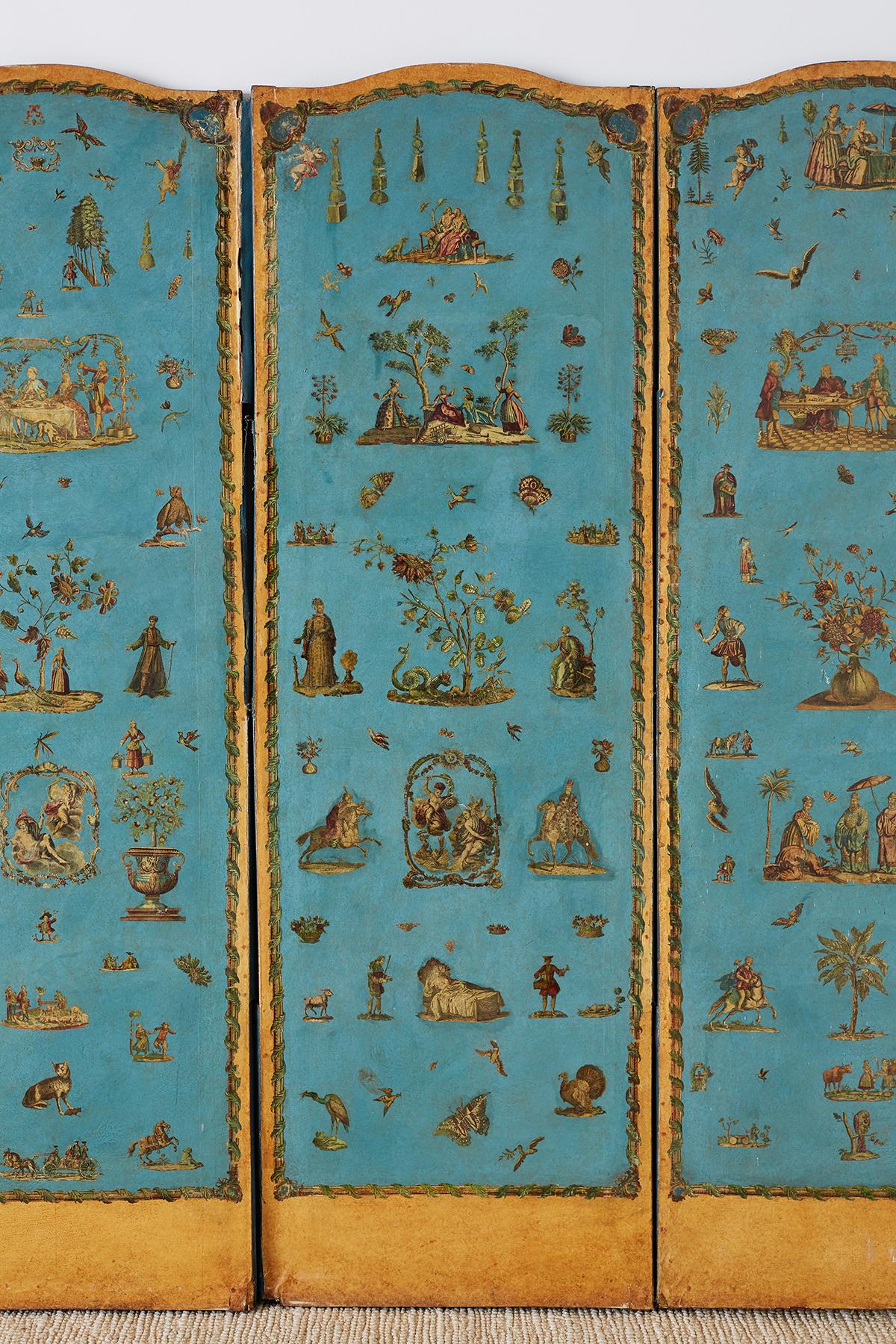 19th Century French Chinoiserie Decoupage Six Panel Screen 2