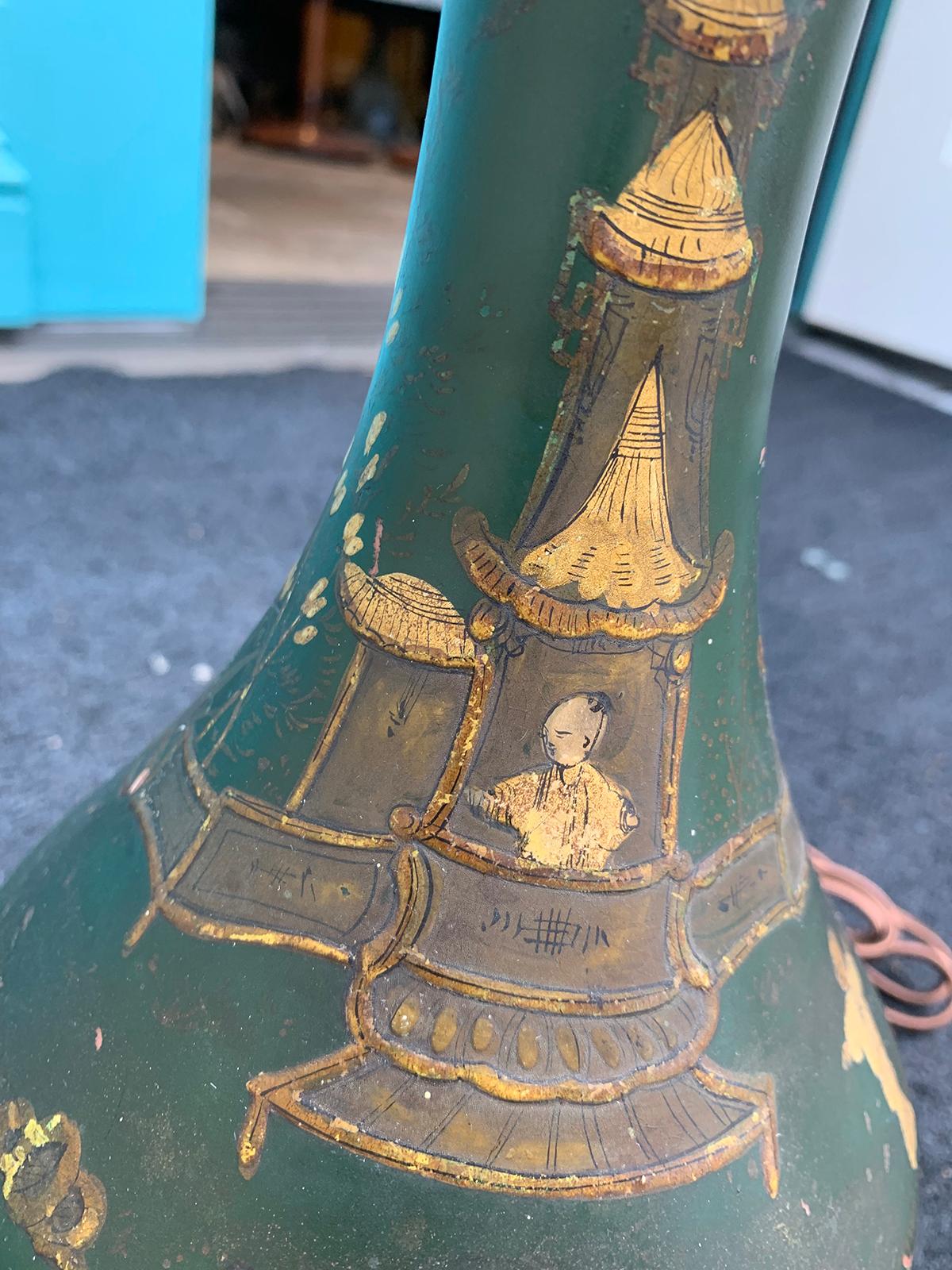 19th Century French Chinoiserie Glazed Terracotta Lamp with Original Mounts 10
