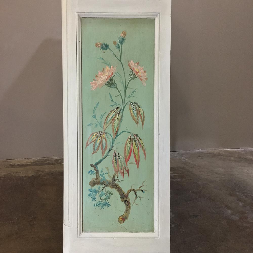 19th Century French Chinoiserie Painted Armoire or Cabinet with Faux Marble Top 7