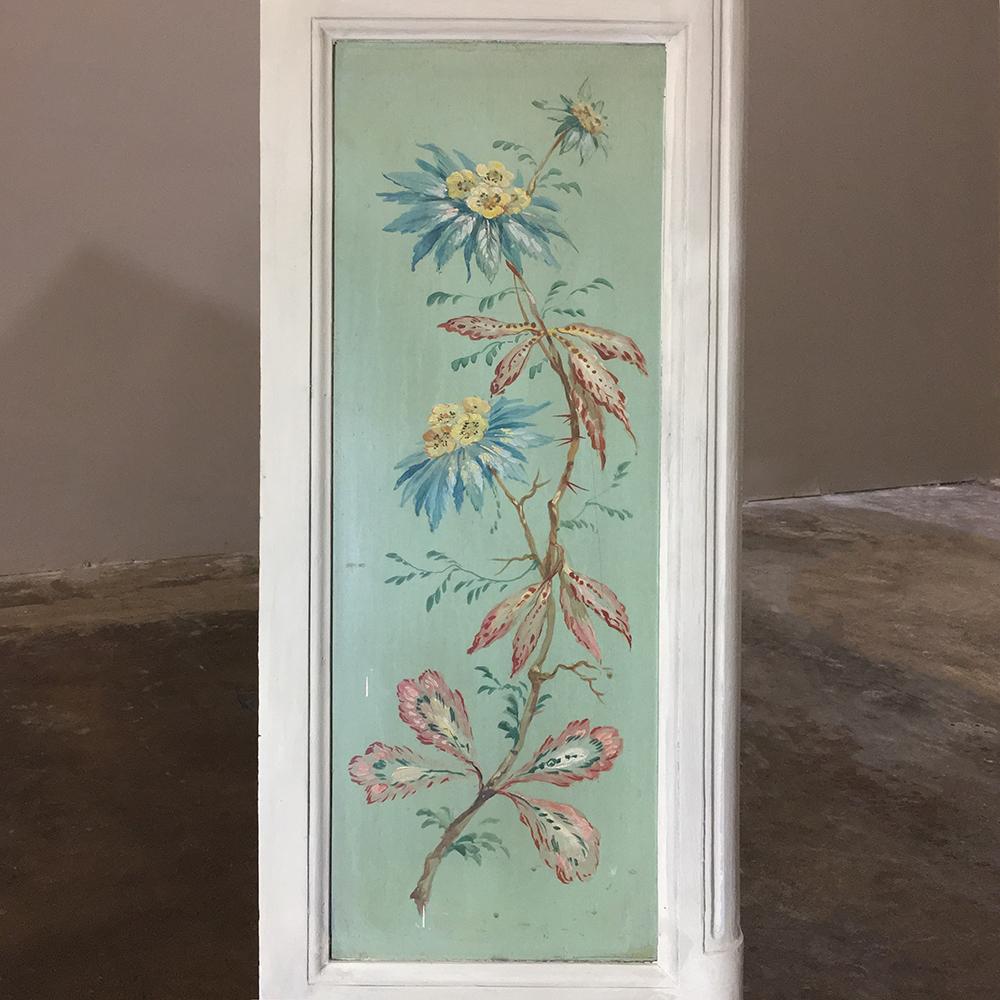 19th Century French Chinoiserie Painted Armoire or Cabinet with Faux Marble Top 9