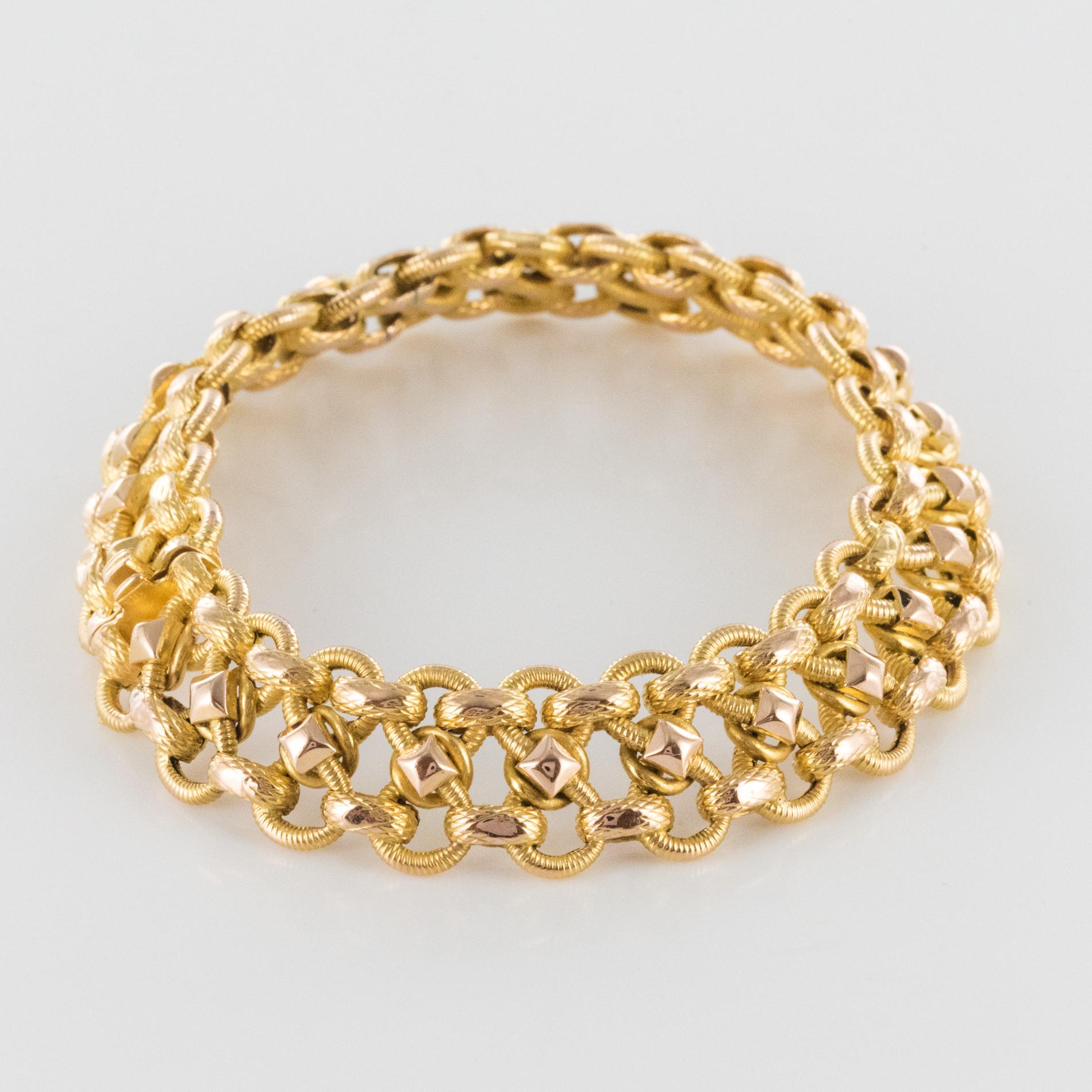 Women's 19th Century French Chiseled 18 Karat Yellow Gold Bracelet