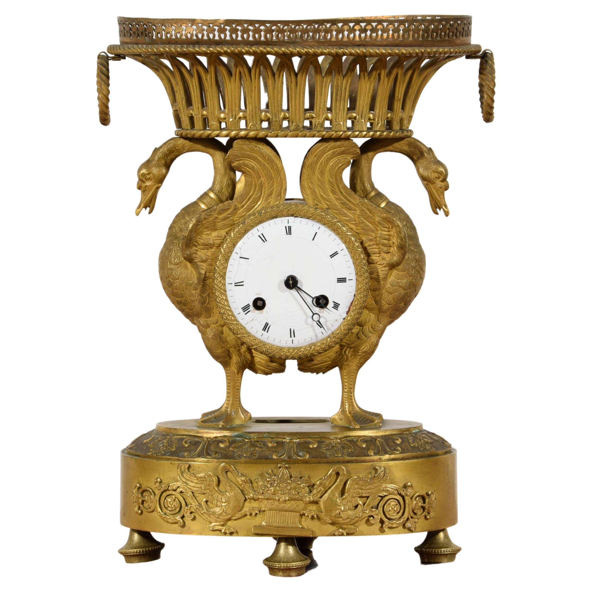 19th Century, French Chiselled and Gilt Bronze Table Clock
