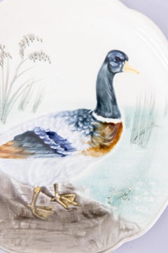 19th Century French Choisy Le Roi Majolica Mallard Duck Plate
