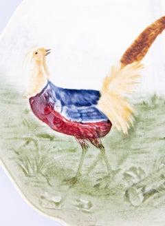19th Century French Choisy Le Roi Majolica Pheasant Plate