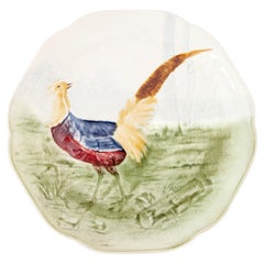 19th Century French Choisy Le Roi Majolica Pheasant Plate