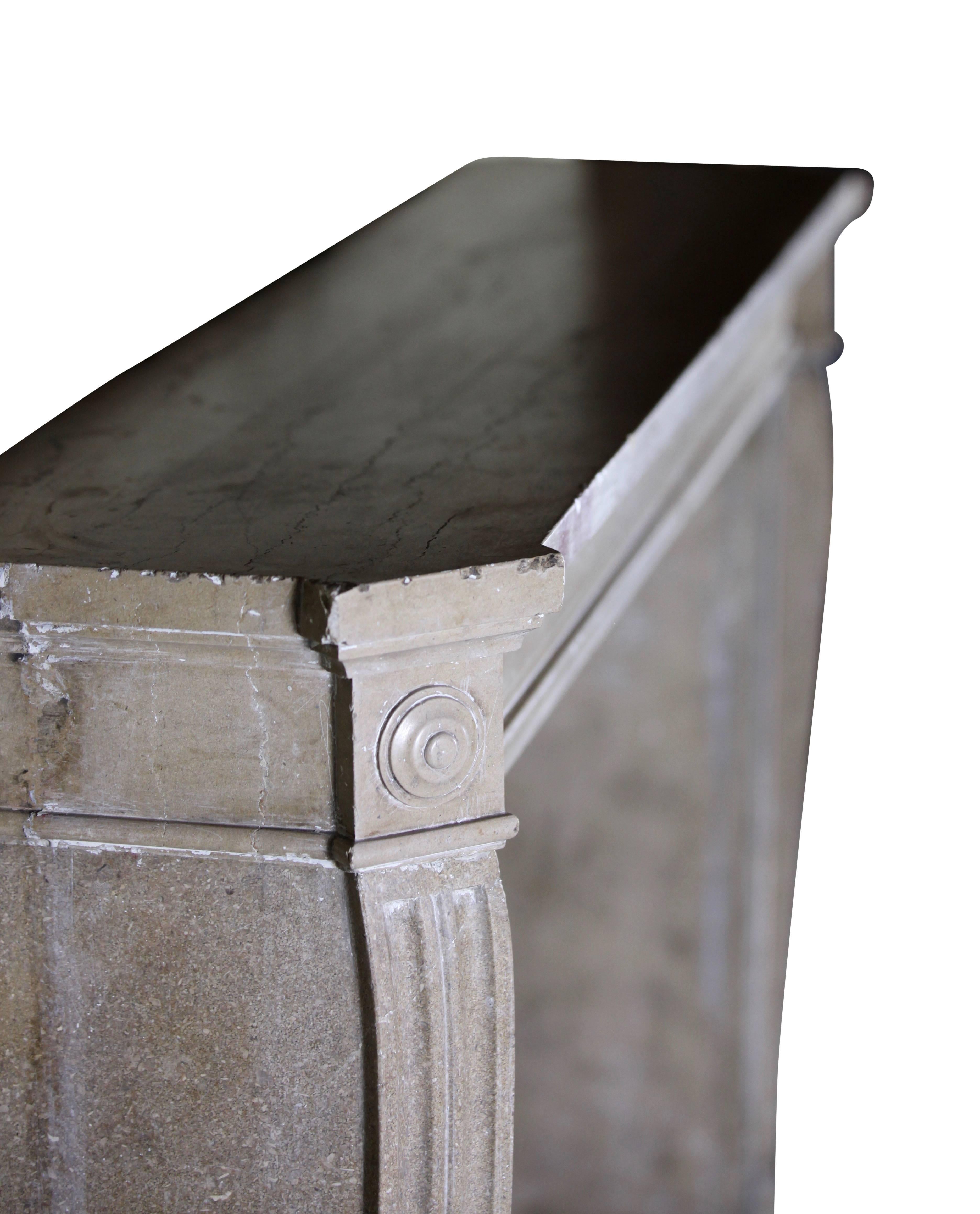 19th Century French Classic Antique Stone Fireplace Surround For Sale 5