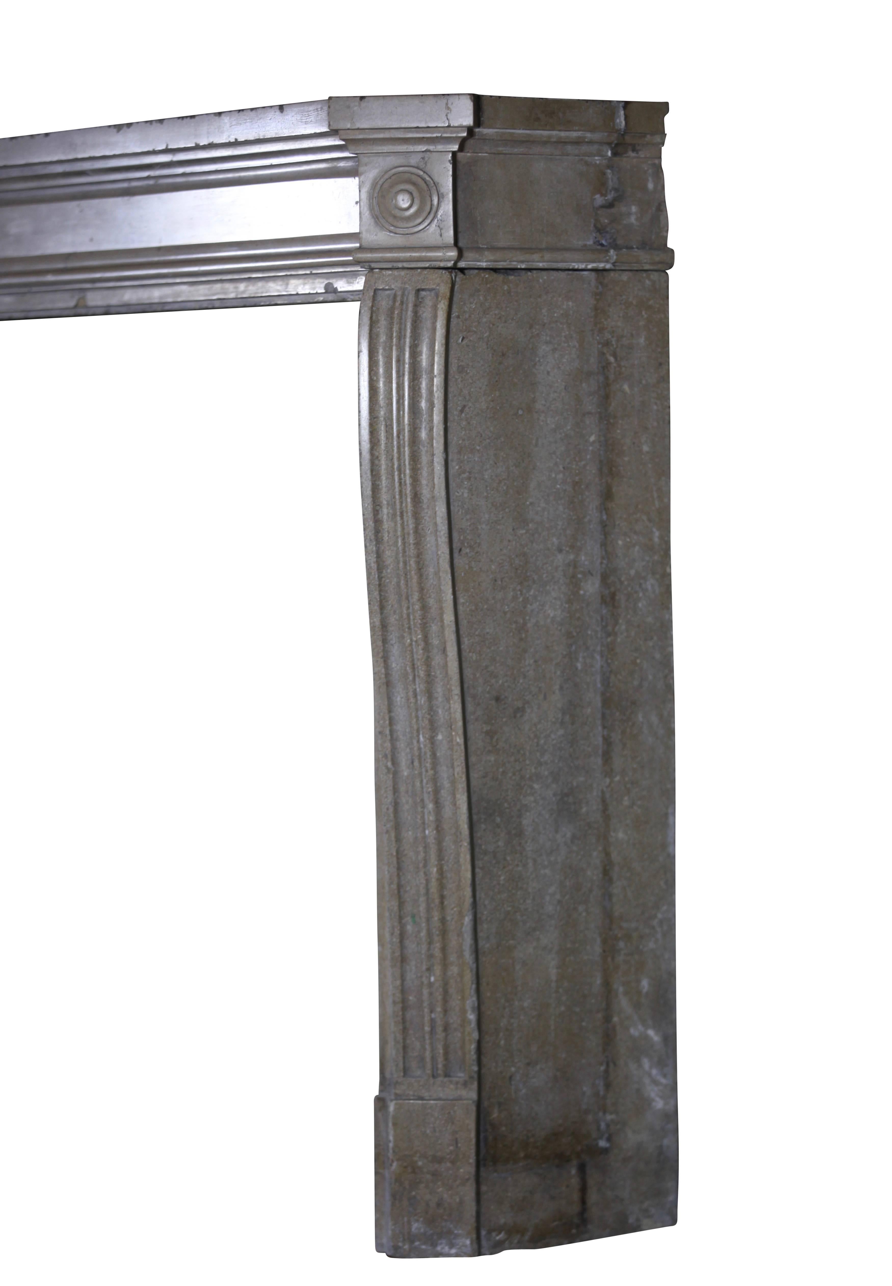 19th Century French Classic Antique Stone Fireplace Surround For Sale 2