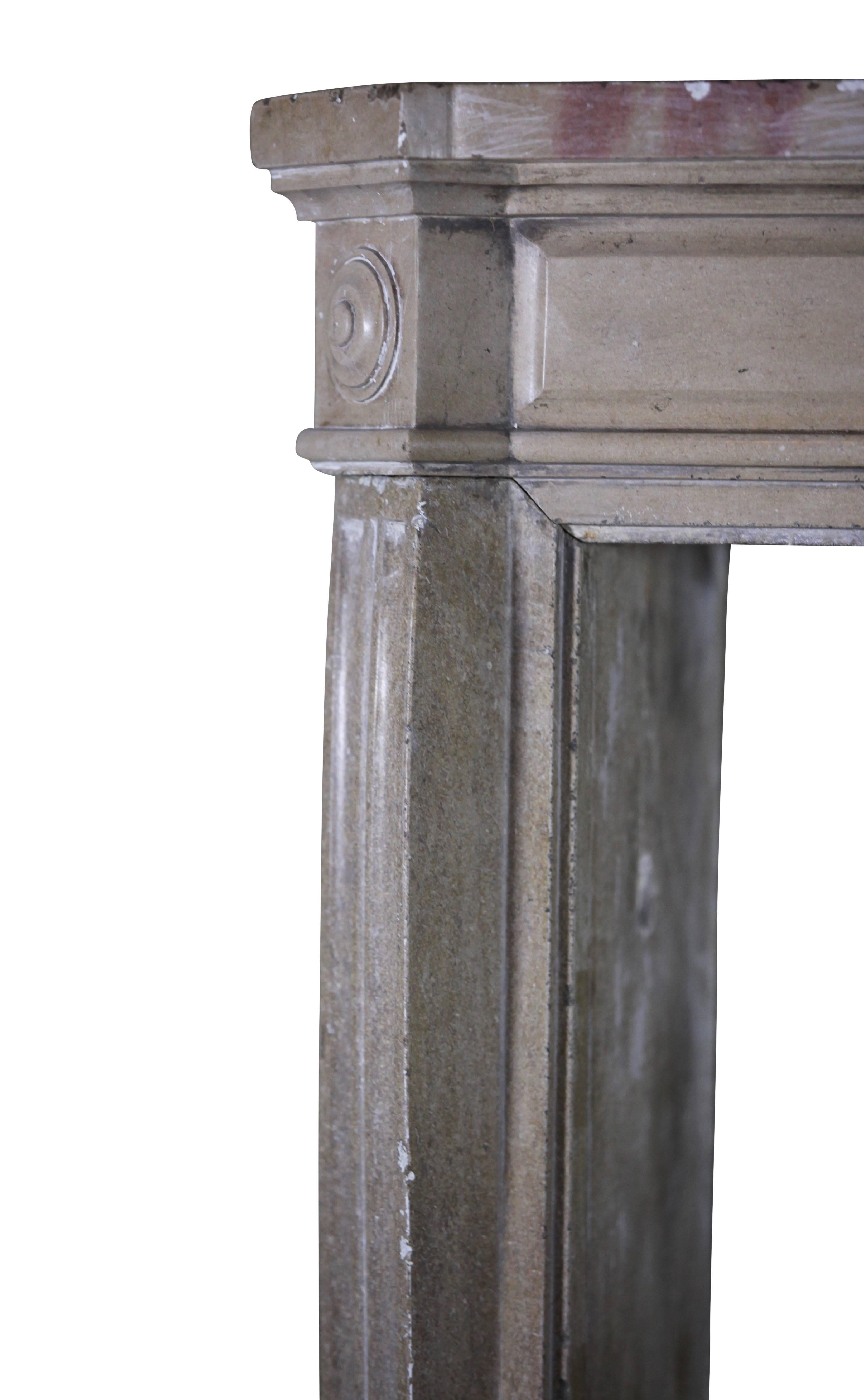 19th Century French Classic Antique Stone Fireplace Surround For Sale 3