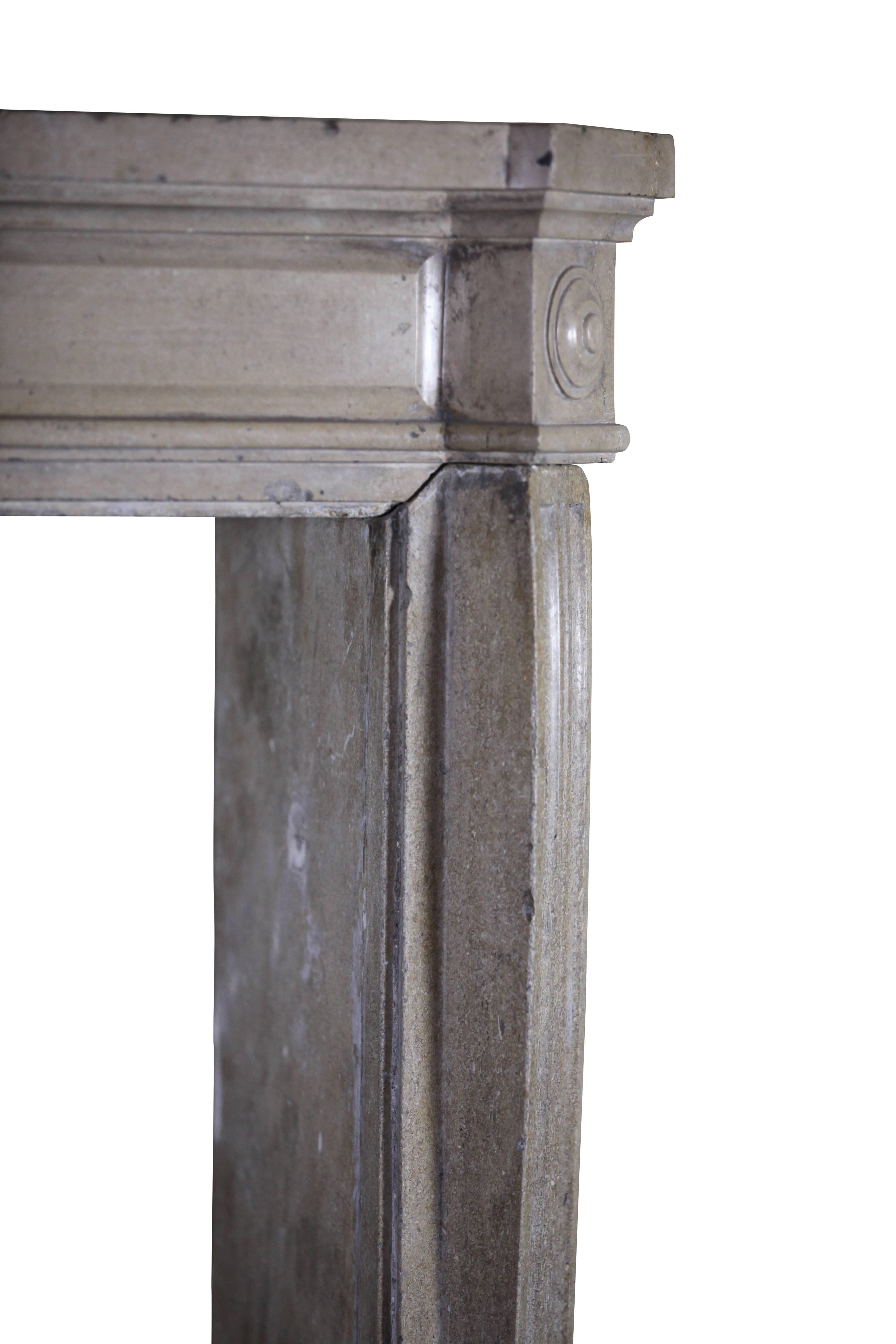19th Century French Classic Antique Stone Fireplace Surround For Sale 4