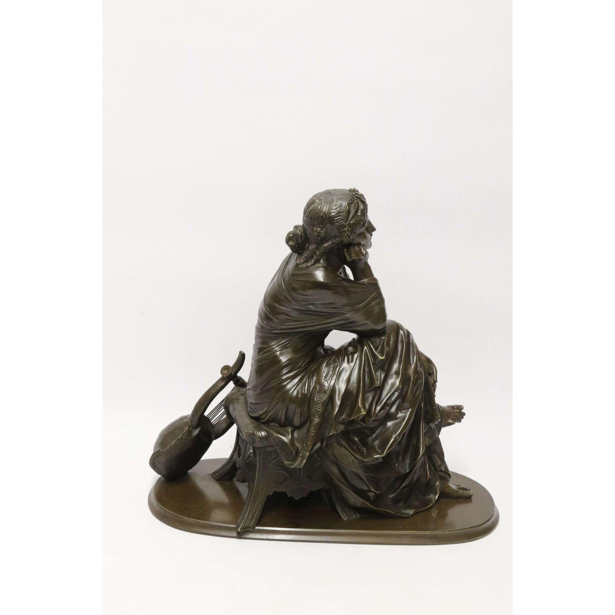 Bronze d'euterpe classique français du 19ème siècle par Pierre Alexander Schoenewerk en vente 2
