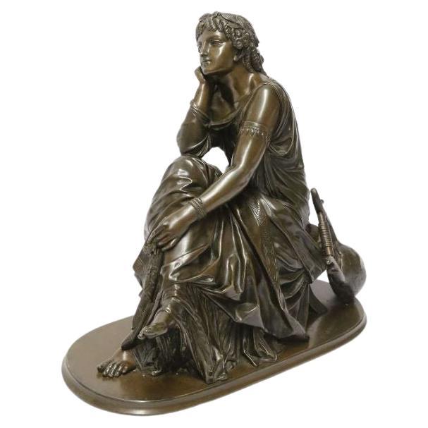 19th Century French Classical Bronze of Euterpe by Pierre Alexander Schoenewerk For Sale