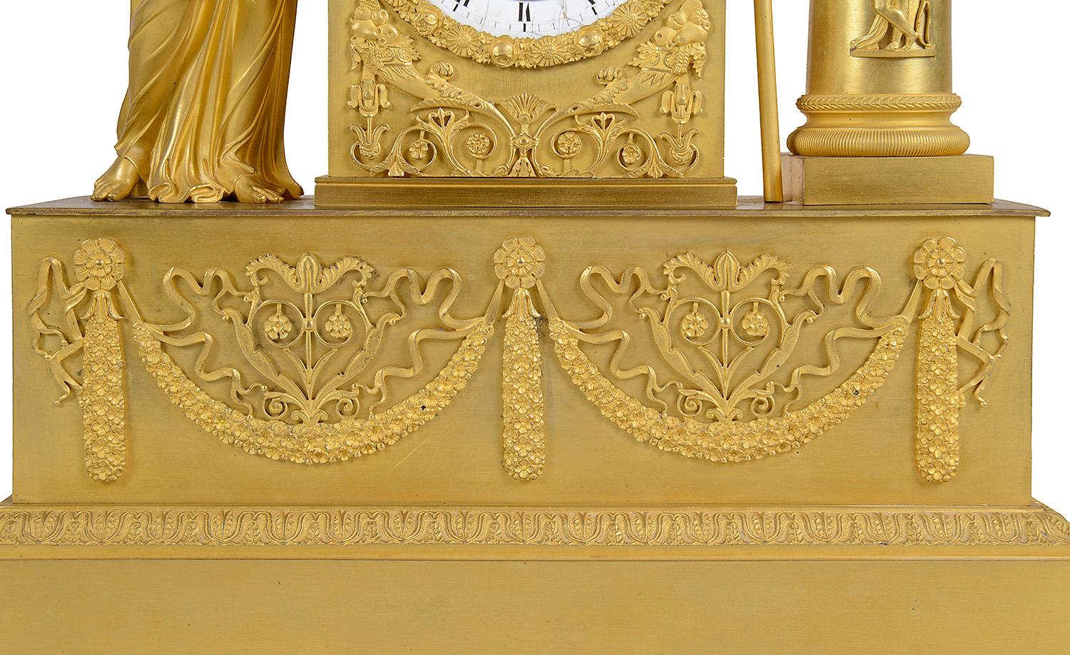 19th Century French Classical Ormolu Mantel Clock For Sale 1