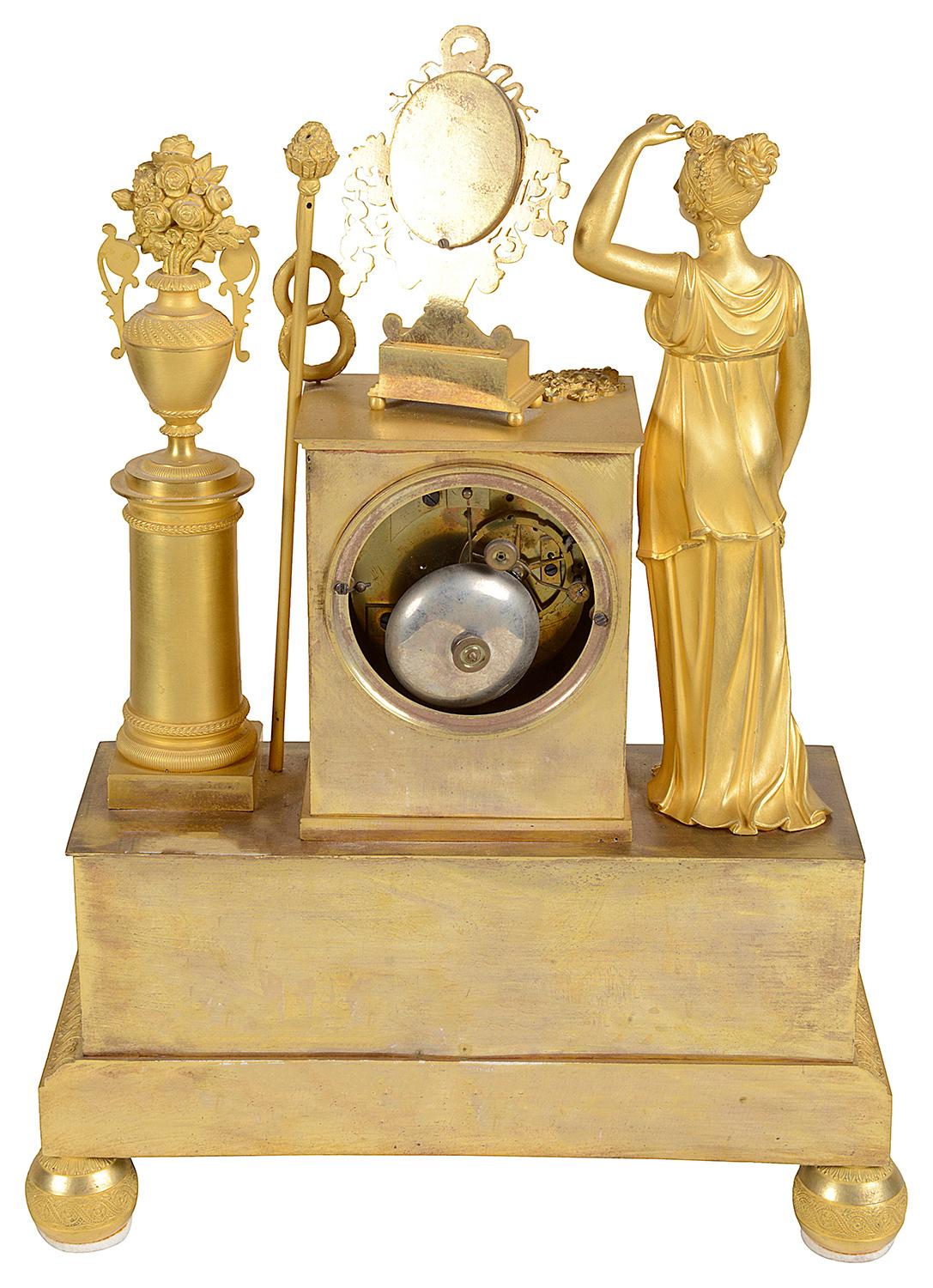 Pendule de cheminée en bronze doré Classic Mantels du 19e siècle en vente 1