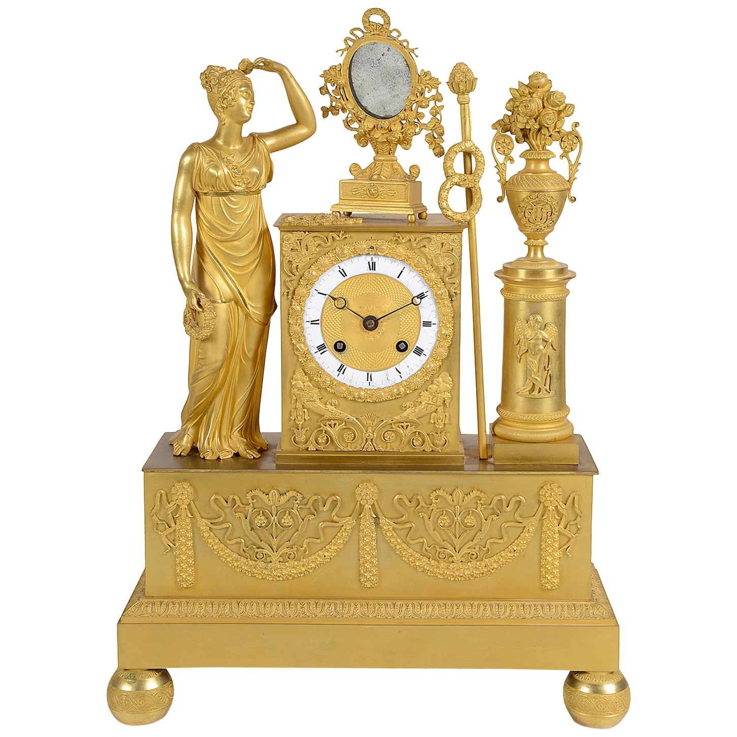19th Century French Classical Ormolu Mantel Clock