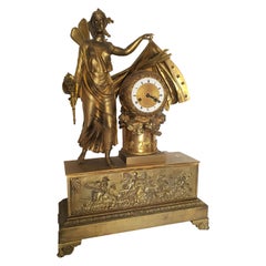 19th Century French Clock in Finely Chiseled and Gilded Bronze