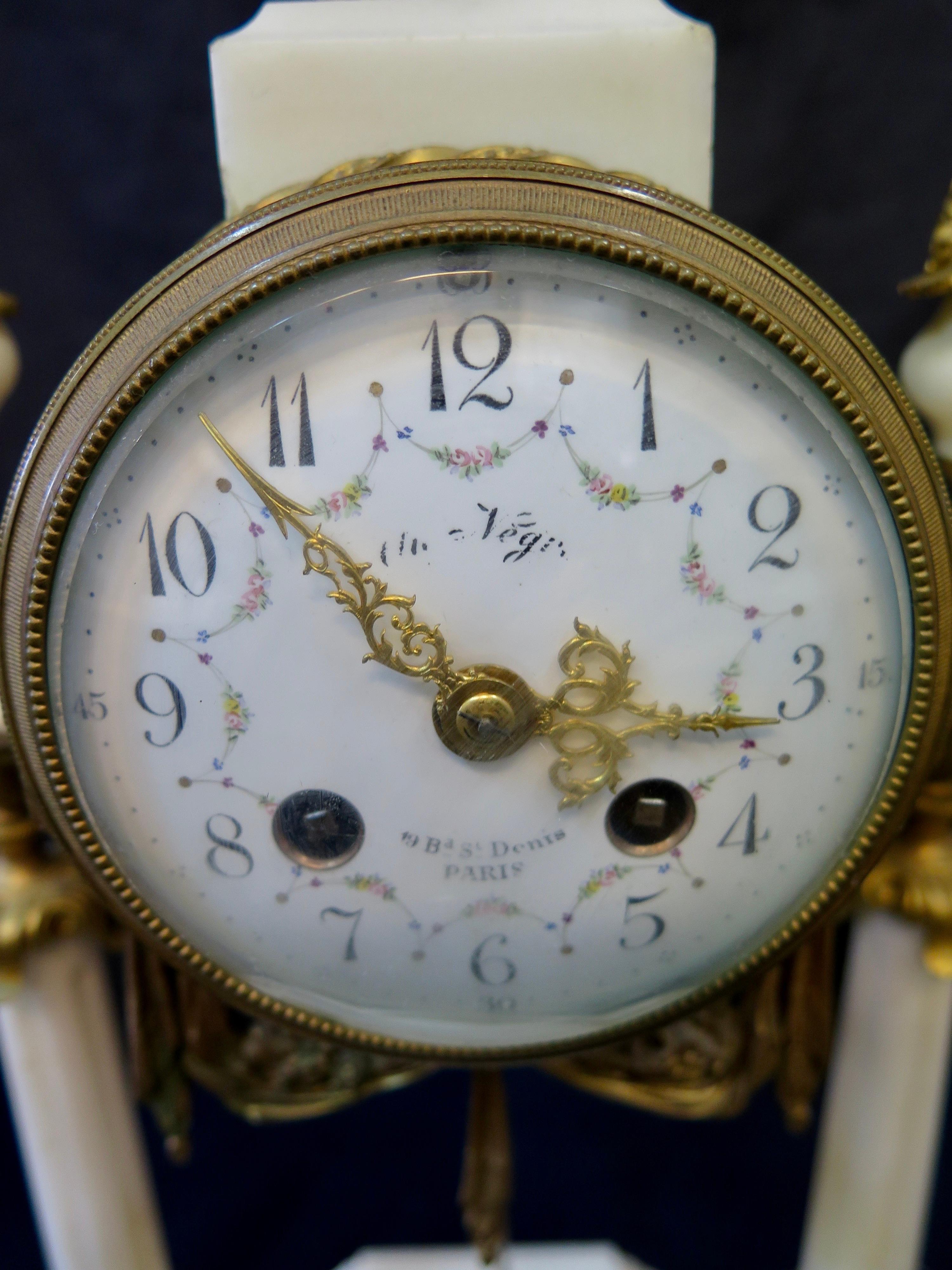 Gilt 19th Century French Clock Set For Sale