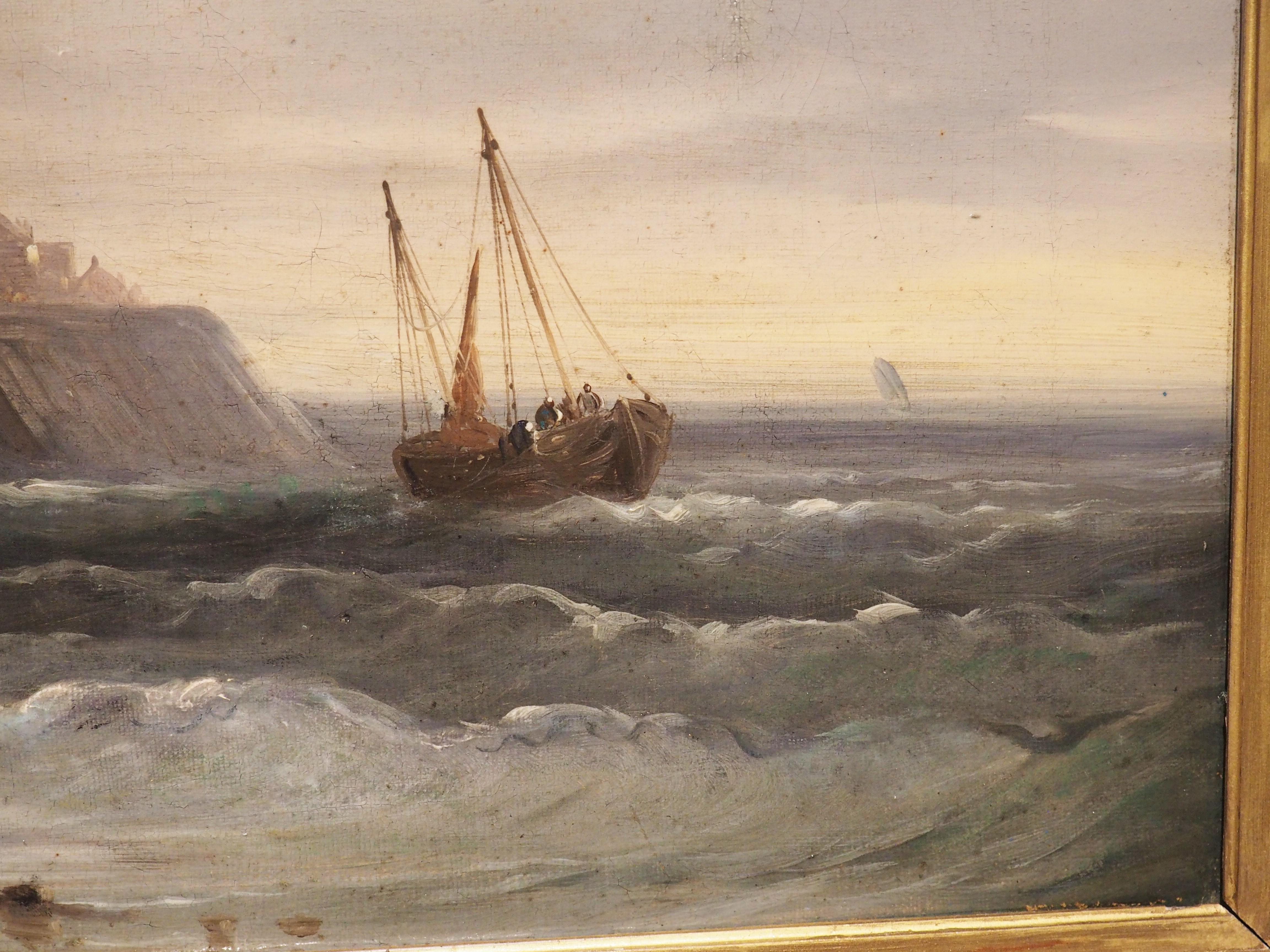 19th Century French Coastal Landscape Painting, Signed Kuwasseg For Sale 7