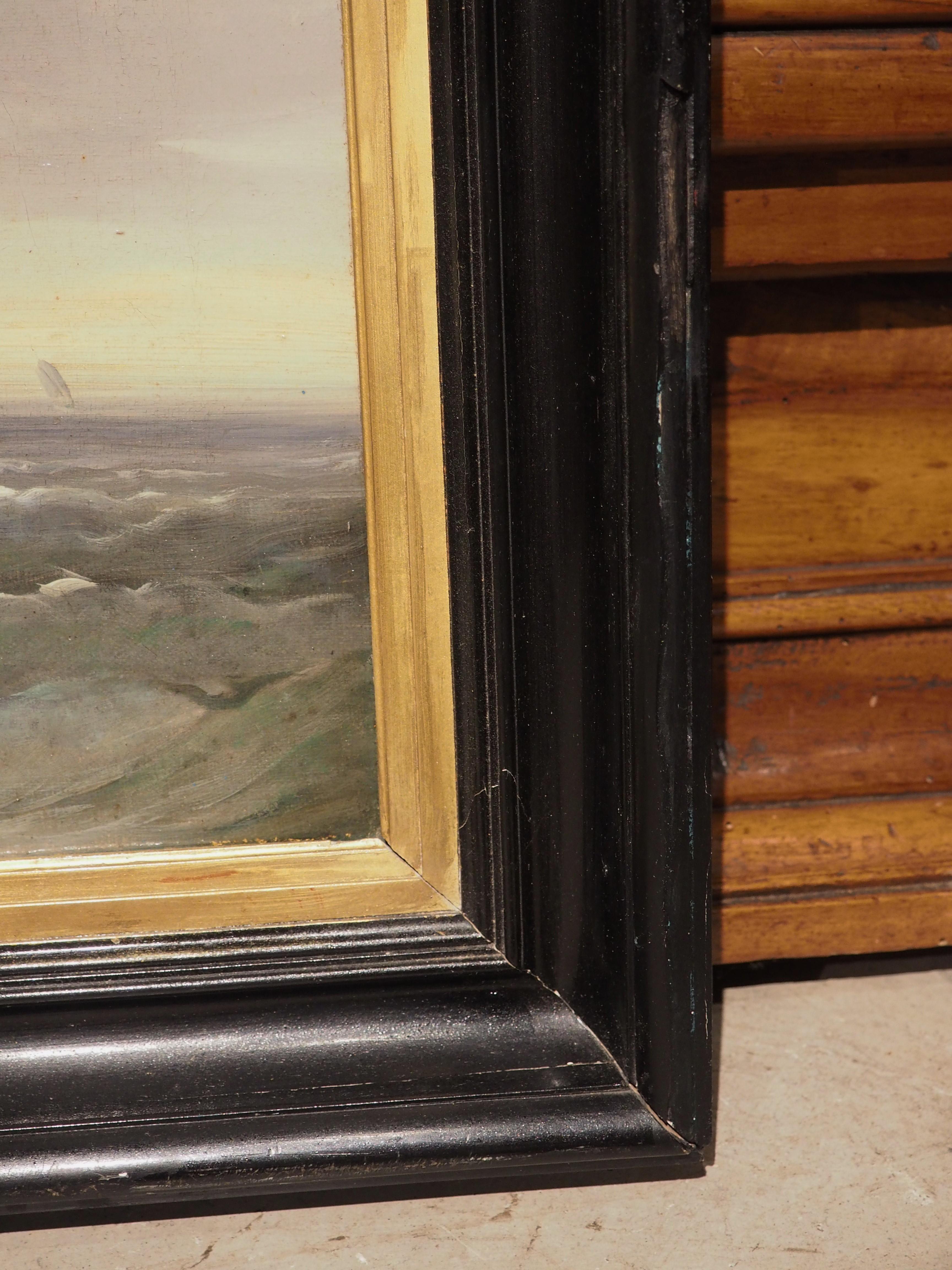 19th Century French Coastal Landscape Painting, Signed Kuwasseg In Good Condition For Sale In Dallas, TX